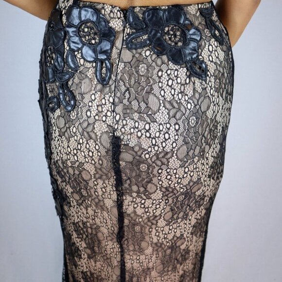 NWT Terani Couture Black Nude Two Piece Gown $448 - Picture 10 of 14